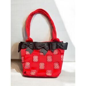NC State Purse-Woven Ribbon Bag-North Carolina Wolfpack Tote-Fan Gear-Game Day